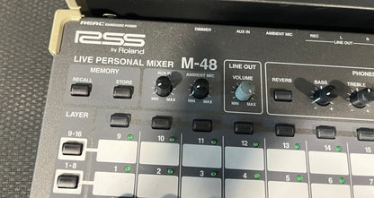 Roland M-48 Live Personal Mixer, Roland M-48, Roland Personal Mixer, M48 Mixer, Roland M48 Personal Mixer. We Sell Professional Audio Equipment. Audio Systems, Amplifiers, Consoles, Mixers, Electronics, Entertainment, Live Sound.