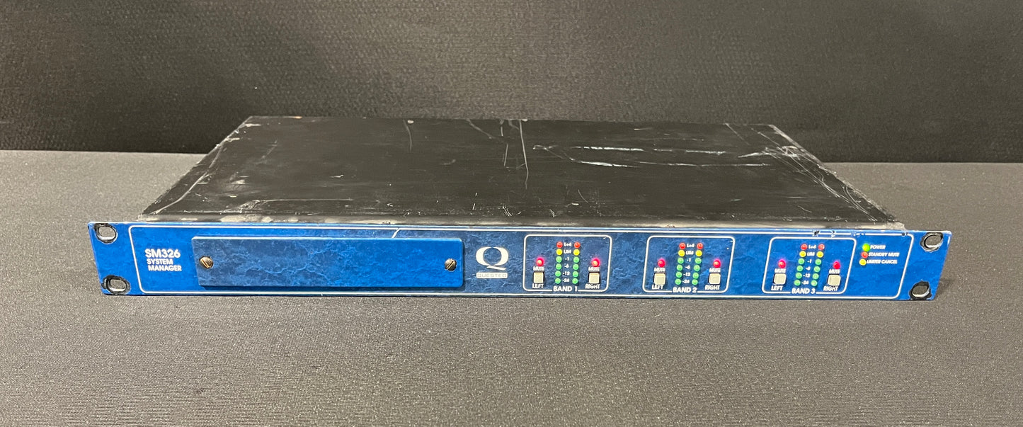 Quested SM326 System Manager, Quested SM326, Quested SM326 3-Way Stereo System Manager, Quested SM326 Crossover, SM326. We Sell Professional Audio Equipment. Audio Systems, Amplifiers, Consoles, Mixers, Electronics, Entertainment, Live Sound.
