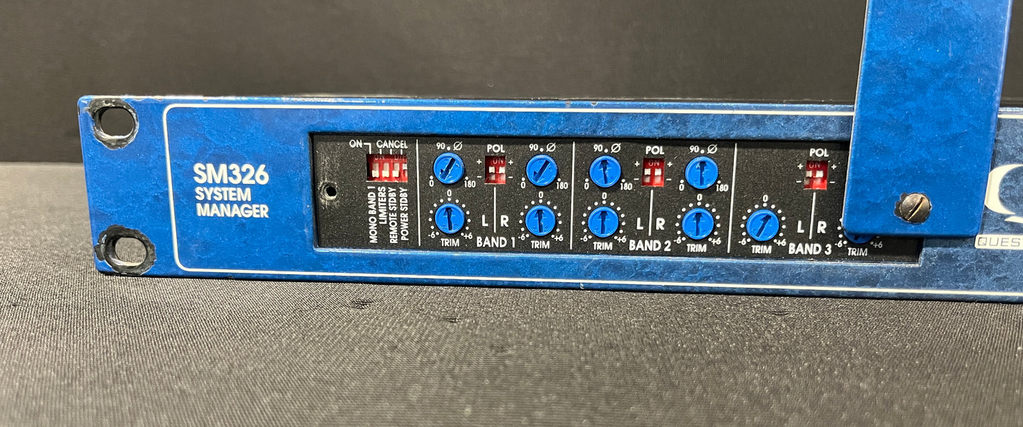 Quested SM326 System Manager, Quested SM326, Quested SM326 3-Way Stereo System Manager, Quested SM326 Crossover, SM326. We Sell Professional Audio Equipment. Audio Systems, Amplifiers, Consoles, Mixers, Electronics, Entertainment, Live Sound.
