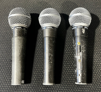 Shure SM58 Dynamic Cardioid Microphones, Shure Microphone Lot, Shure SM58-LC, Shure SM58S, Shure Dynamic Microphones. We Sell Professional Audio Equipment. Audio Systems, Amplifiers, Consoles, Mixers, Electronics, Entertainment, Live Sound.
