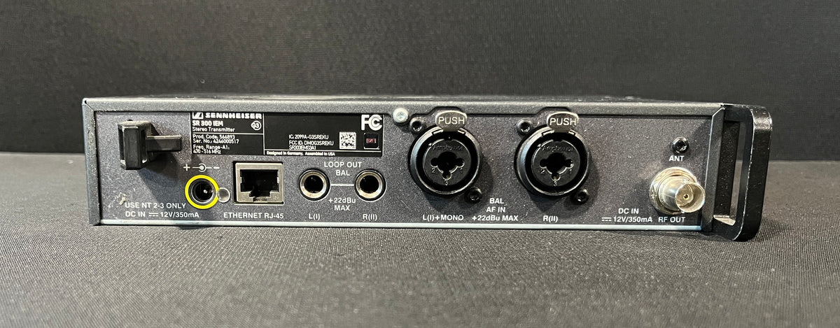 Sennheiser Evolution G3 SR 300 IEM Single Stereo Transmitter, Sennheiser SR 300 IEM, Sennheiser SR 300 IEM A Band, Sennheiser SR 300 IEM 470-516 MHz, Sennheiser G3 Transmitter. We Sell Professional Audio Equipment. Audio Systems, Amplifiers, Consoles, Mixers, Electronics, Entertainment, Live Sound.