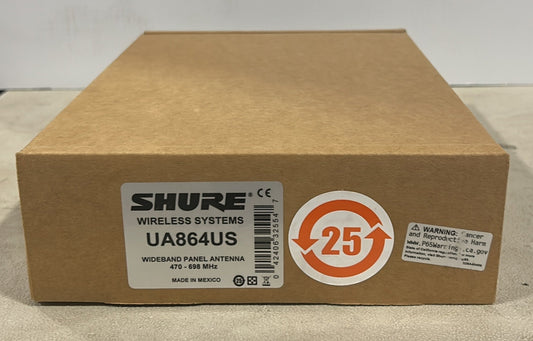 Shure UA864US, Shure UA864 Wall Mounted Active Directional Antenna, Shure UA864 Antenna, Shure Antenna 470 - 698 MHz, We Sell Professional Audio Equipment. Audio Systems, Amplifiers, Consoles, Mixers, Electronics, Entertainment, Live Sound