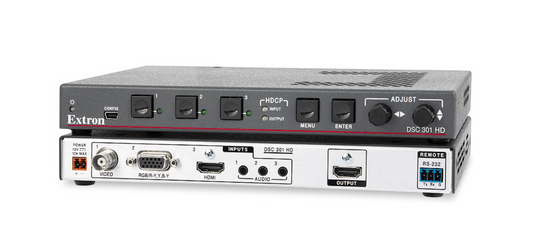 Extron DSC 301 HD Video Scaler, Extron 3-Input HDCP-Compliant Video Scaler, 3-Input Video Scaler, Extron Video Scaler, We Sell Professional Audio Equipment. Audio Systems, Amplifiers, Consoles, Mixers, Electronics, Entertainment, Live Sound.
