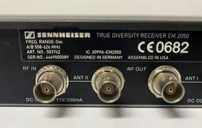 Sennheiser Gw Band Receiver, Sennheiser Gw 558-626 MHz Receiver, Sennheiser EM2050 Receiver, Sennheiser EM 2050 Gw, Sennheiser 2 Channel Receiver Gw Band, We Sell Professional Audio Equipment. Audio Systems, Amplifiers, Consoles, Mixers, Electronics, Entertainment, Live Sound