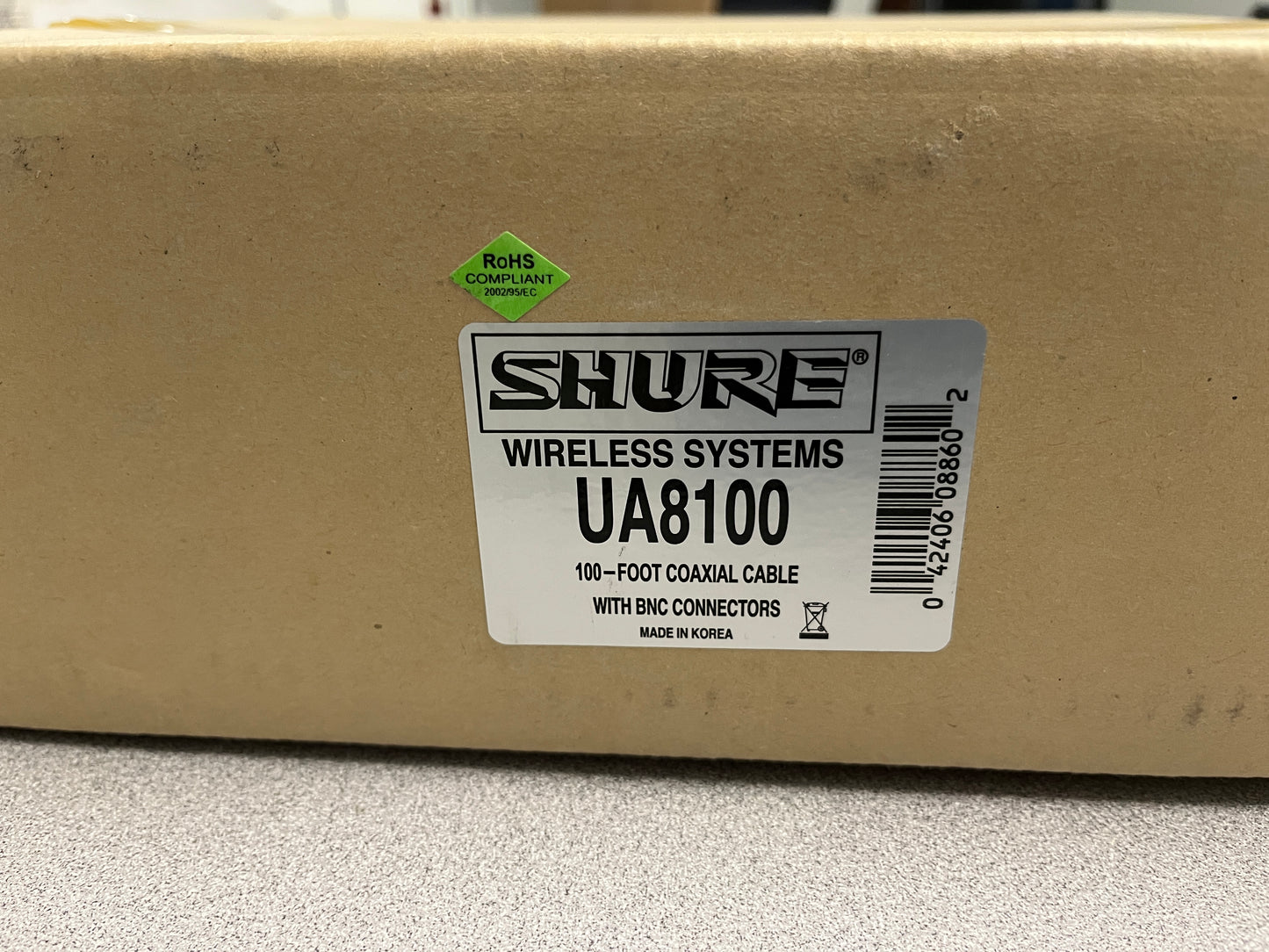 Shure 100 FT UHF Remote Antenna Extension Cable, Shure UA1800 Extension Cable, Shure UA1800 Antenna Extension Cable, Shure 100 FT Antenna Cable, We Sell Professional Audio Equipment. Audio Systems, Amplifiers, Consoles, Mixers, Electronics, Entertainment, Live Sound.