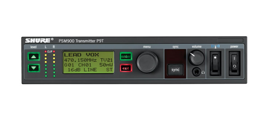 Shure PSM900 P9T, Shure P9T G6 Band, Shure IEM G6 Band, Shure PSM900 G6 Band IEM, Shure P9t 470-506 MHz, We Sell Professional Audio Equipment. Audio Systems, Amplifiers, Consoles, Mixers, Electronics, Entertainment, Live Sound