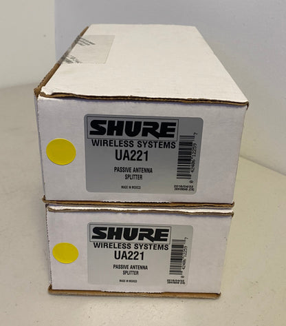 Shure UA221 Passive Antenna Splitter, Shure UA221 Passive Antenna Combiner, Shure Antenna Combiner, Shure Antenna Splitter, RF Antenna Splitter, RF Antenna Combiner, We Sell Professional Audio Equipment. Audio Systems, Amplifiers, Consoles, Mixers, Electronics, Entertainment, Live Sound.