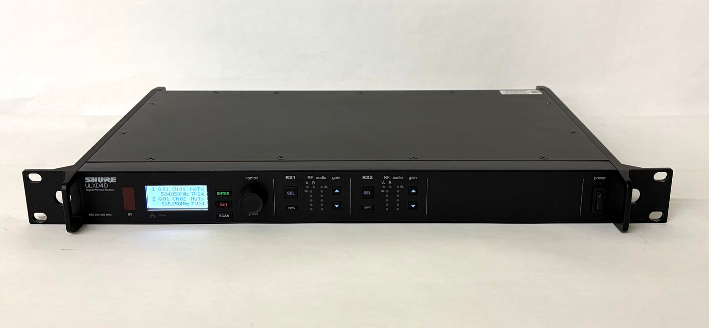 Shure ULXD4D H50, Shure Dual Wireless Receiver H50 Frequency Range. Shure UR4D Receiver, Shure ULXD4D H50 534 - 598 MHz, Shure Wireless H50 Frequency Receiver, 		We Sell Professional Audio Equipment. Audio Systems, Amplifiers, Consoles, Mixers, Electronics, Entertainment, Live Sound
