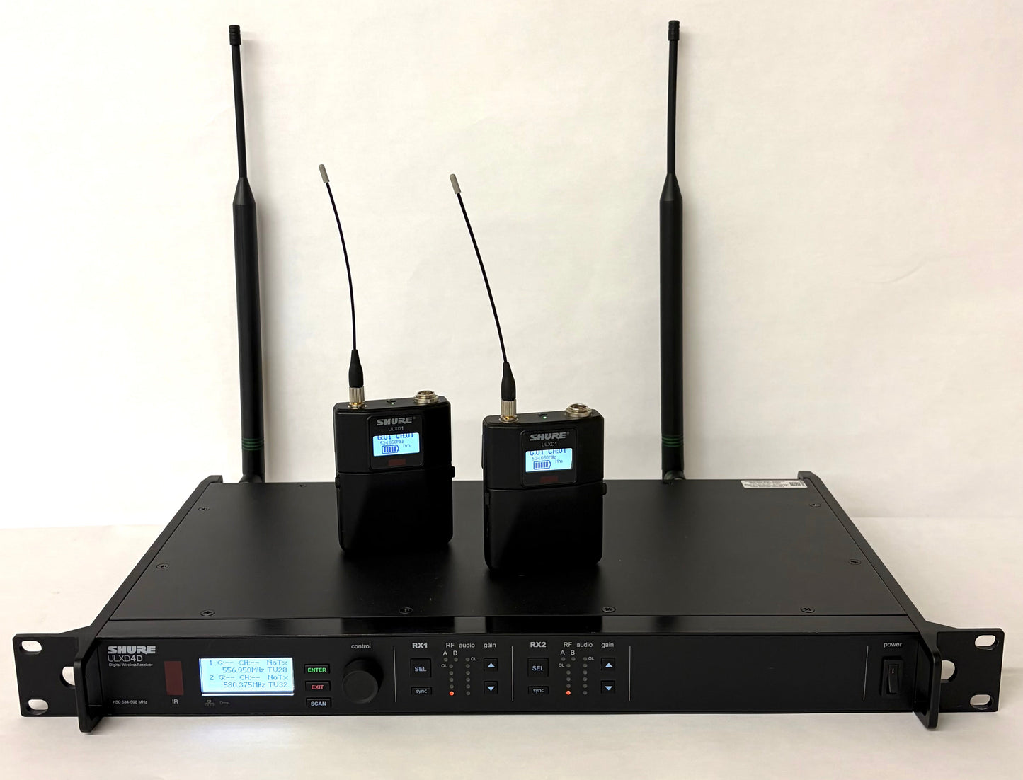Shure ULXD4D Package with ULXD1, Shure H50 ULXD Package, Shure H50 Beltpacks, Shure H50 Transmitter, Shure H50 Receiver, Shure ULXD4D 534 - 598 MHz, We Sell Professional Audio Equipment. Audio Systems, Amplifiers, Consoles, Mixers, Electronics, Entertainment, Live Sound

