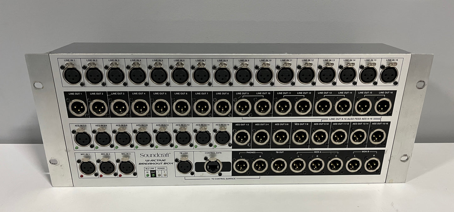 Soundcraft Breakout Box, Soundcraft Active Vi, Soundcraft Blu Link, Breakout Box, Blu Link Soundcraft. We Sell Professional Audio Equipment. Audio Systems, Amplifiers, Consoles, Mixers, Electronics, Entertainment, Live Sound.