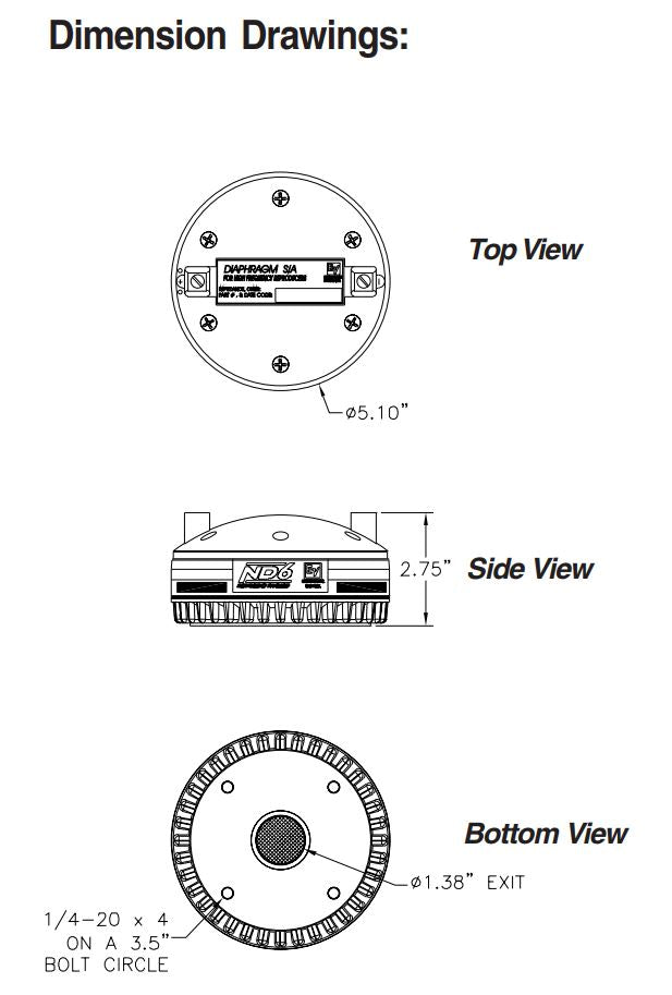 EV ND6 3" High Frequency Neodymium Transducer_16ohm_Pair. We Sell Professional Audio Equipment. Audio Systems, Amplifiers, Consoles, Mixers, Electronics, Entertainment and Live Sound.