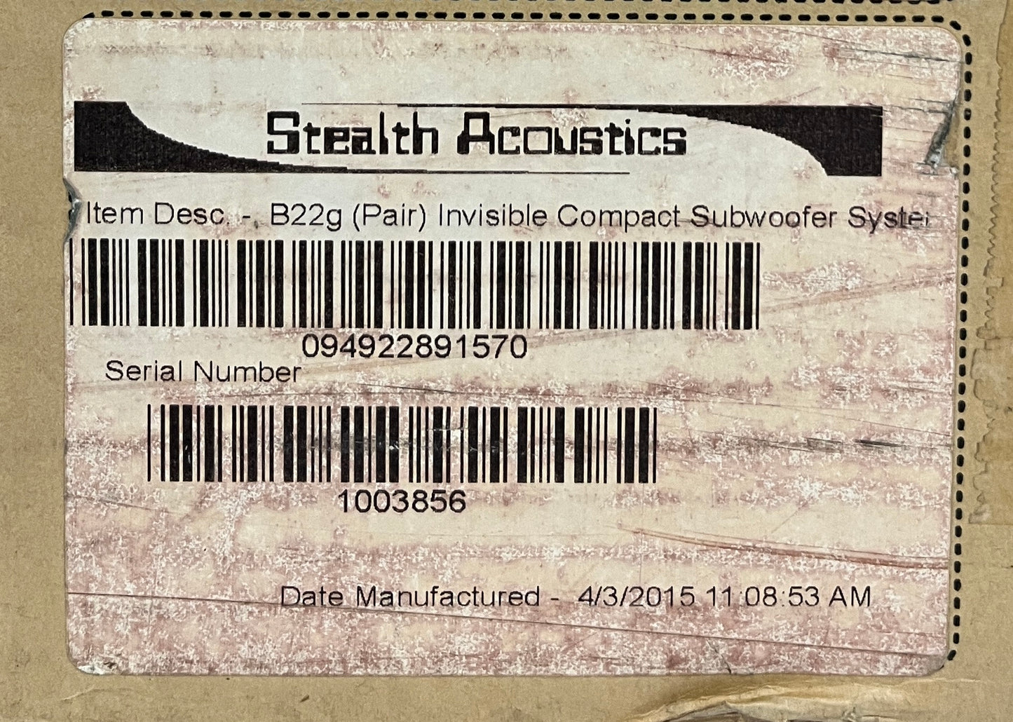 Stealth Acoustics Wall Subwoofers, Stealth Acoustics Invisible Subwoofers, Stealth Acoustics B22Gs, Invisible Subwoofers, B22G Invisible Subwoofers.We Sell Professional Audio Equipment. Audio Systems, Amplifiers, Consoles, Mixers, Electronics, Entertainment, Live Sound.