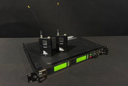 Shure UHF-R Dual Wireless Package, UR4D+, UR1 (G1, 470-530 MHz) Side