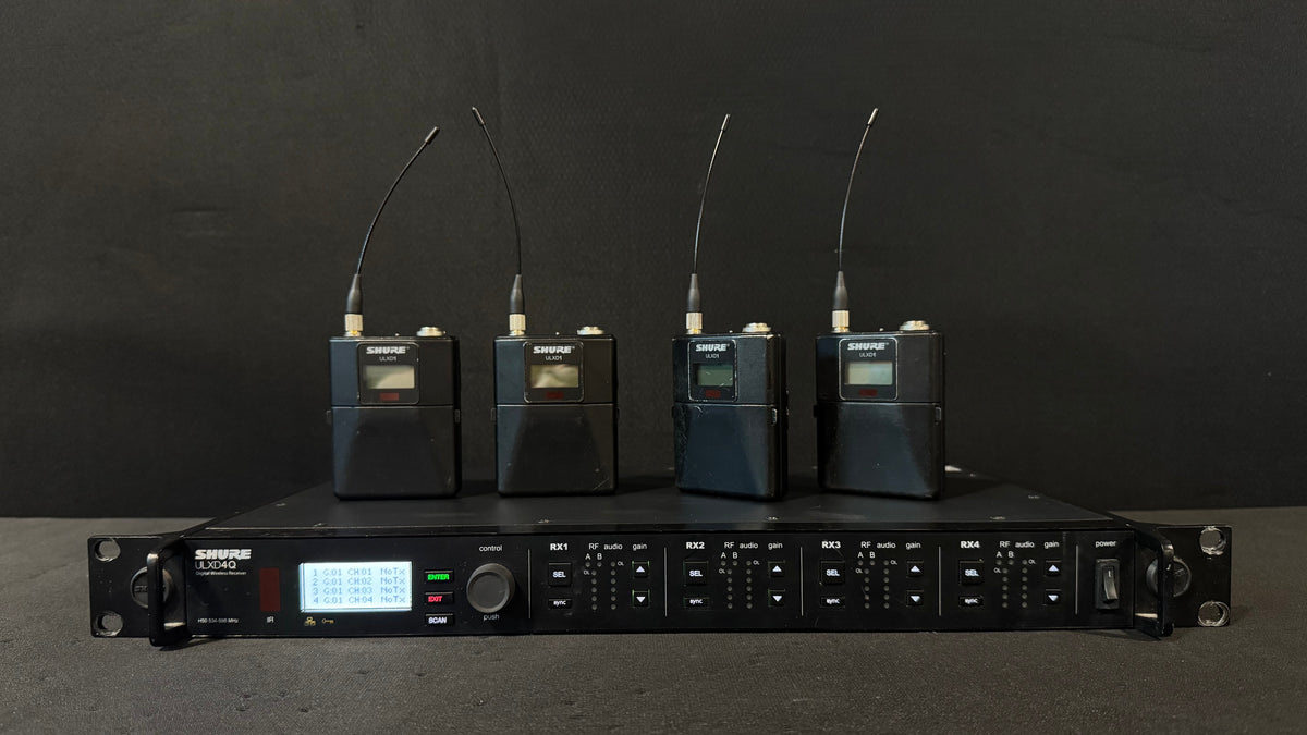 Shure ULX-D Quad Wireless Package, ULXD4Q, ULXD1 (H50, 534-598 MHz) Front