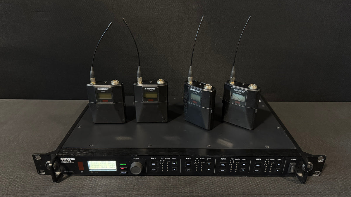 Shure ULX-D Quad Wireless Package, ULXD4Q, ULXD1 (H50, 534-598 MHz) Top
