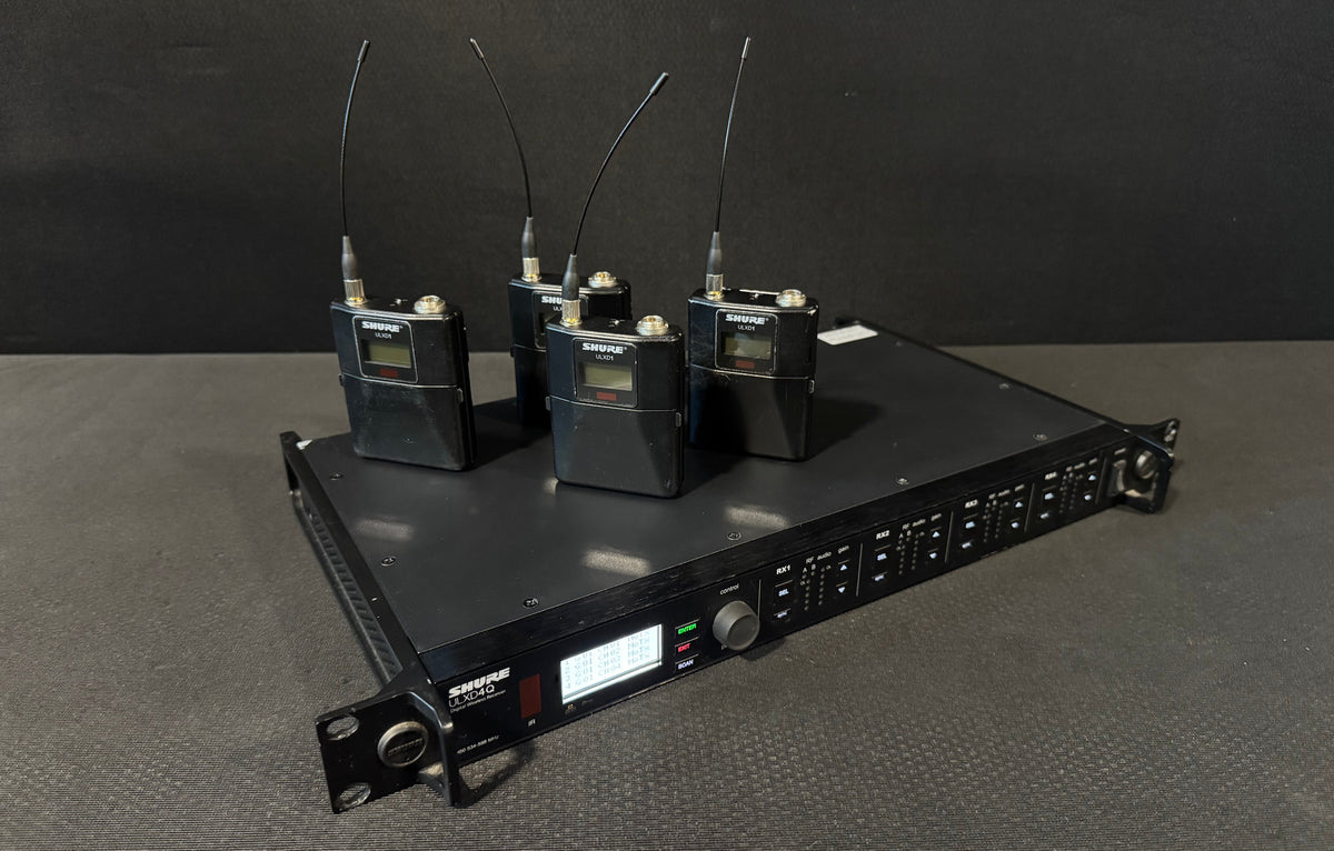 Shure ULX-D Quad Wireless Package, ULXD4Q, ULXD1 (H50, 534-598 MHz) Side