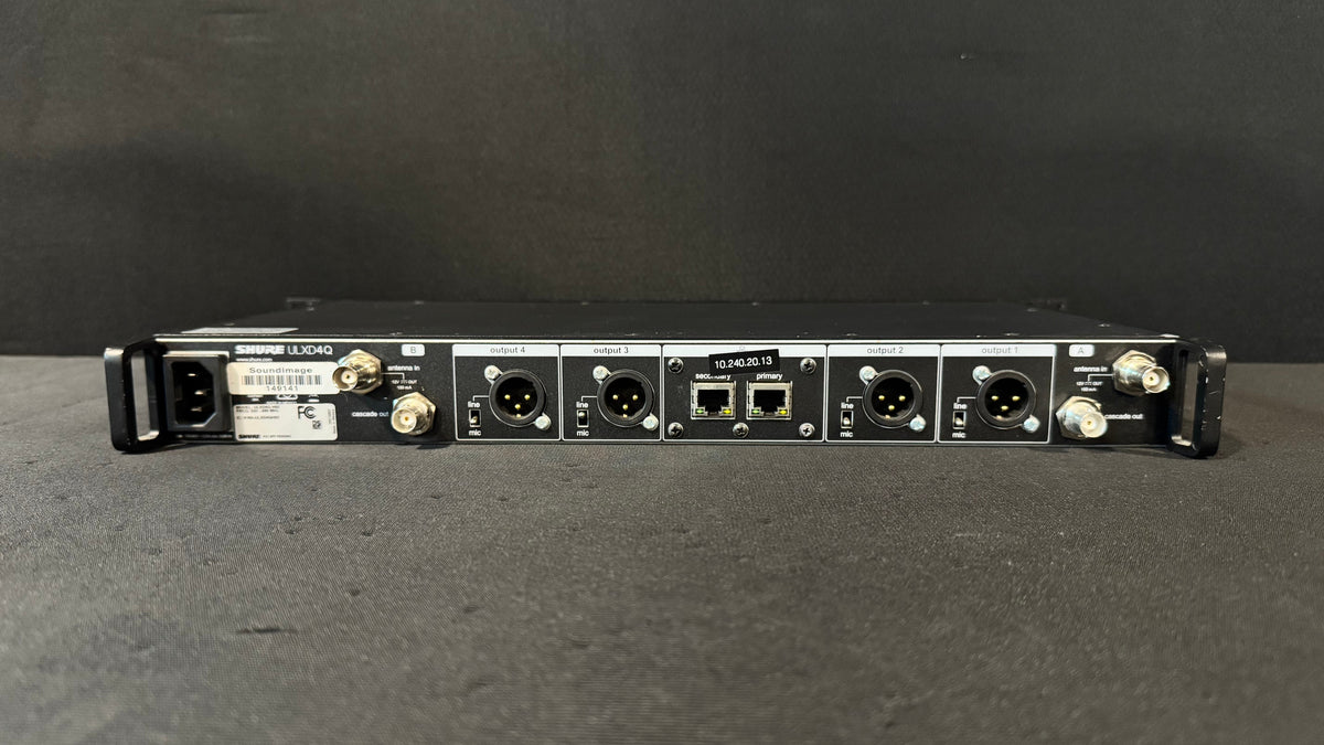 Shure ULX-D Quad Wireless Package, ULXD4Q, ULXD1 (H50, 534-598 MHz) Back