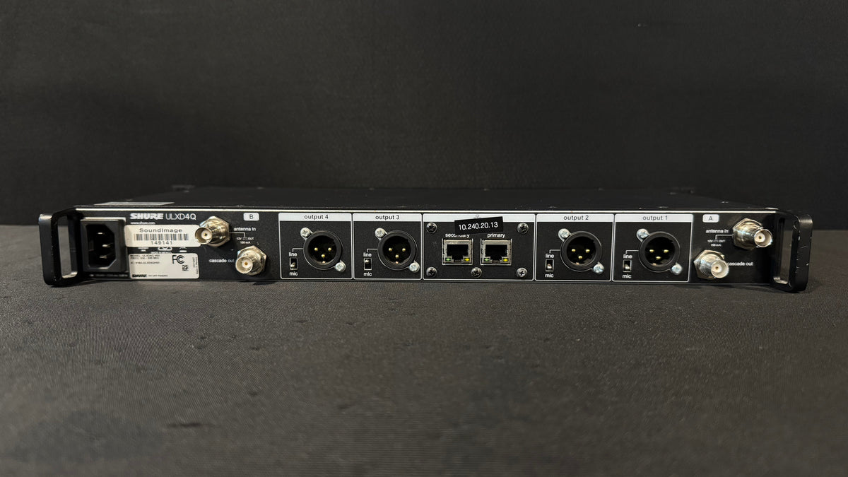 Shure ULX-D Quad Wireless Package, ULXD4Q, ULXD2 (H50, 534-598 MHz) Back