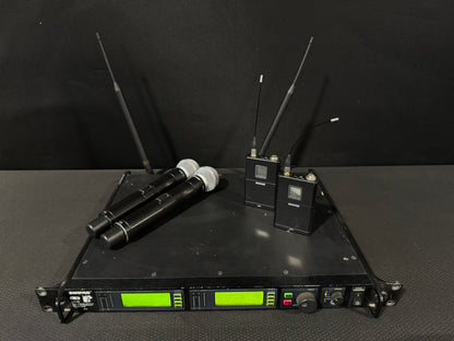 Shure UR4D Dual Receiver Package, Shure UR4D H4, Shure UR4D Package, Shure UR4D with UR1 and UR2, Shure UR4D H4 Band 518-578 MHz. We Sell Professional Audio Equipment. Audio Systems, Amplifiers, Consoles, Mixers, Electronics, Entertainment, Live Sound.