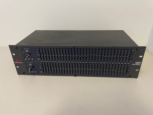 Used dbx 1231 Graphic Equalizer for Sale. We Sell Professional Audio Equipment. Audio Systems, Amplifiers, Consoles, Mixers, Electronics, Entertainment, Sound, Live.