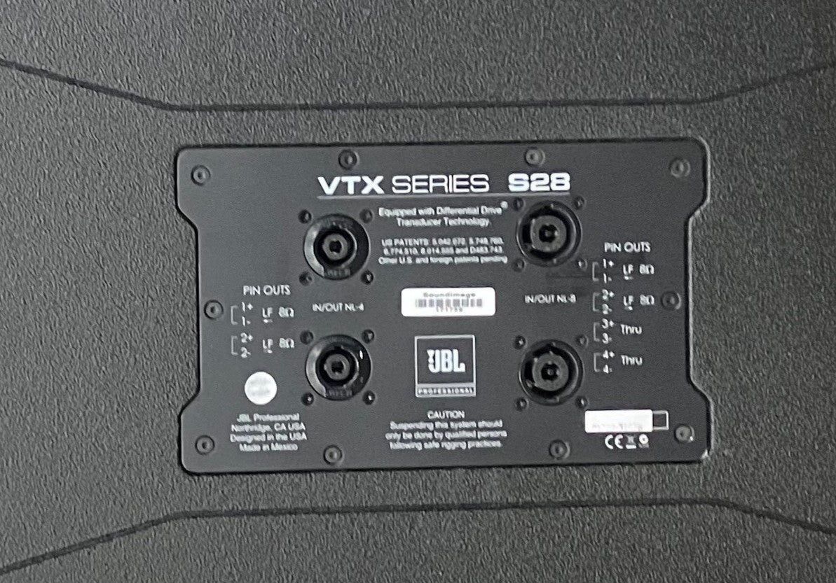 Used JBL VTX S28 Subs, Pair for Sale. 					We Sell Professional Audio Equipment. Audio Systems, Amplifiers, Consoles, Mixers, Electronics, Entertainment, Sound, Live.