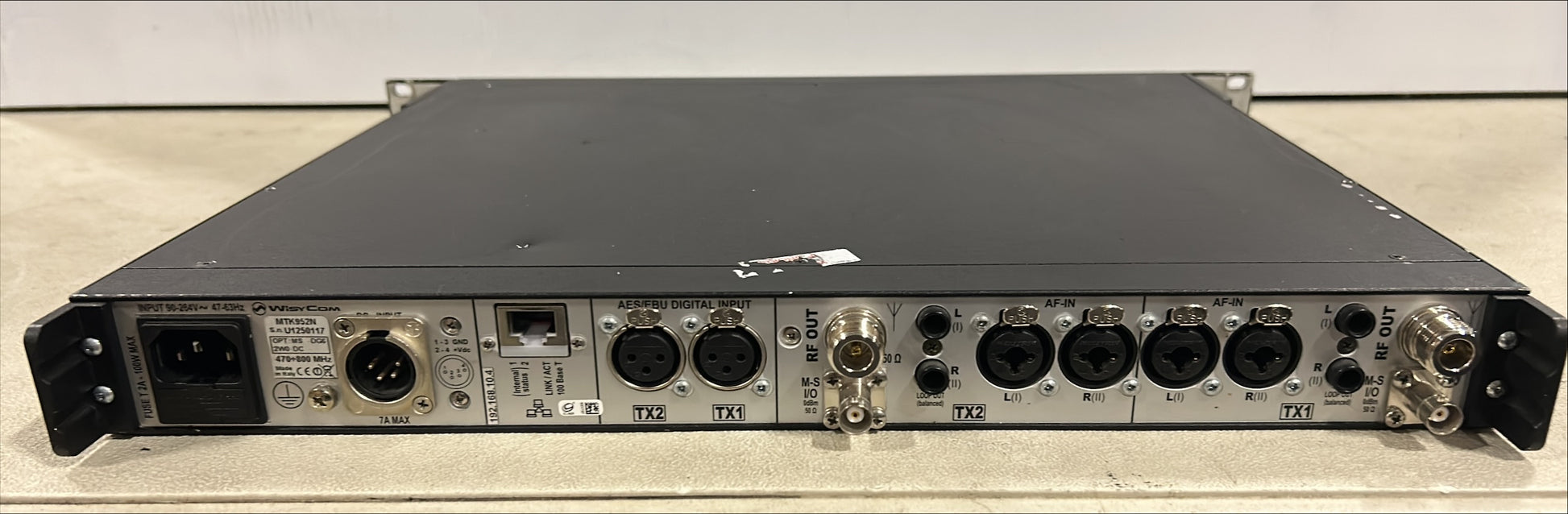 Wisycom Dual Transmitter, Wisycom 407 - 800 MHz, Wisycom MTK952-N-2W0 Dual Transmitter, We Sell Professional Audio Equipment. Audio Systems, Amplifiers, Consoles, Mixers, Electronics, Entertainment, Live Sound