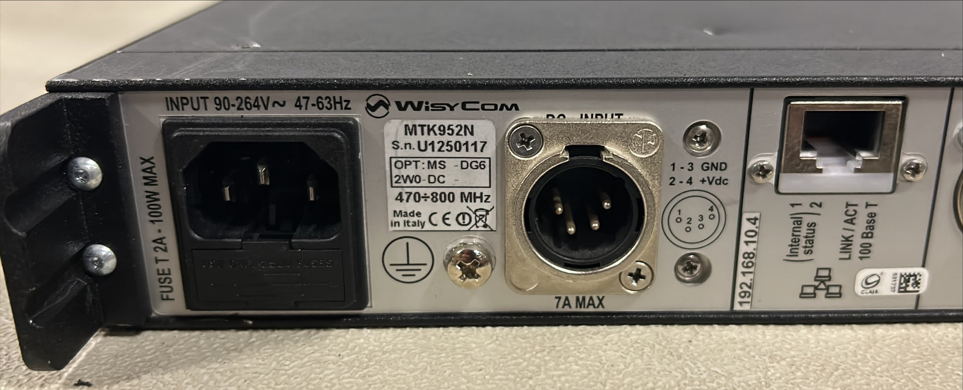 Wisycom Dual Transmitter, Wisycom 407 - 800 MHz, Wisycom MTK952-N-2W0 Dual Transmitter, We Sell Professional Audio Equipment. Audio Systems, Amplifiers, Consoles, Mixers, Electronics, Entertainment, Live Sound