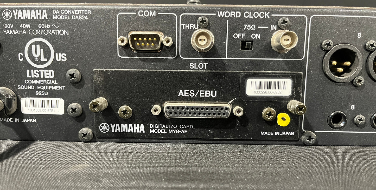 Yamaha DA824 DA Converter, Yamaha DA824 DA Converter with MY8-AE Card, Yamaha DA Converter, DA824, DA Converter with Card. We Sell Professional Audio Equipment. Audio Systems, Amplifiers, Consoles, Mixers, Electronics, Entertainment, Live Sound.