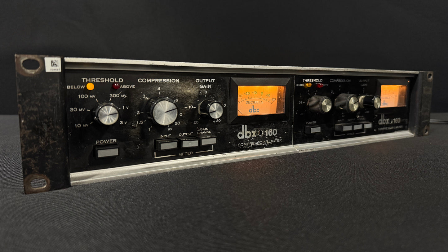 vintage, Harman, DBX 160, DBX, Compressor/Limiter, dbx compressor, dbx vintage compressor, vintage dbx 160, vintage audio gear, vintage compressor, vintage limiter. We Sell Professional Audio Equipment. Audio Systems, Amplifiers, Consoles, Mixers, Electronics, Entertainment, Live Sound.