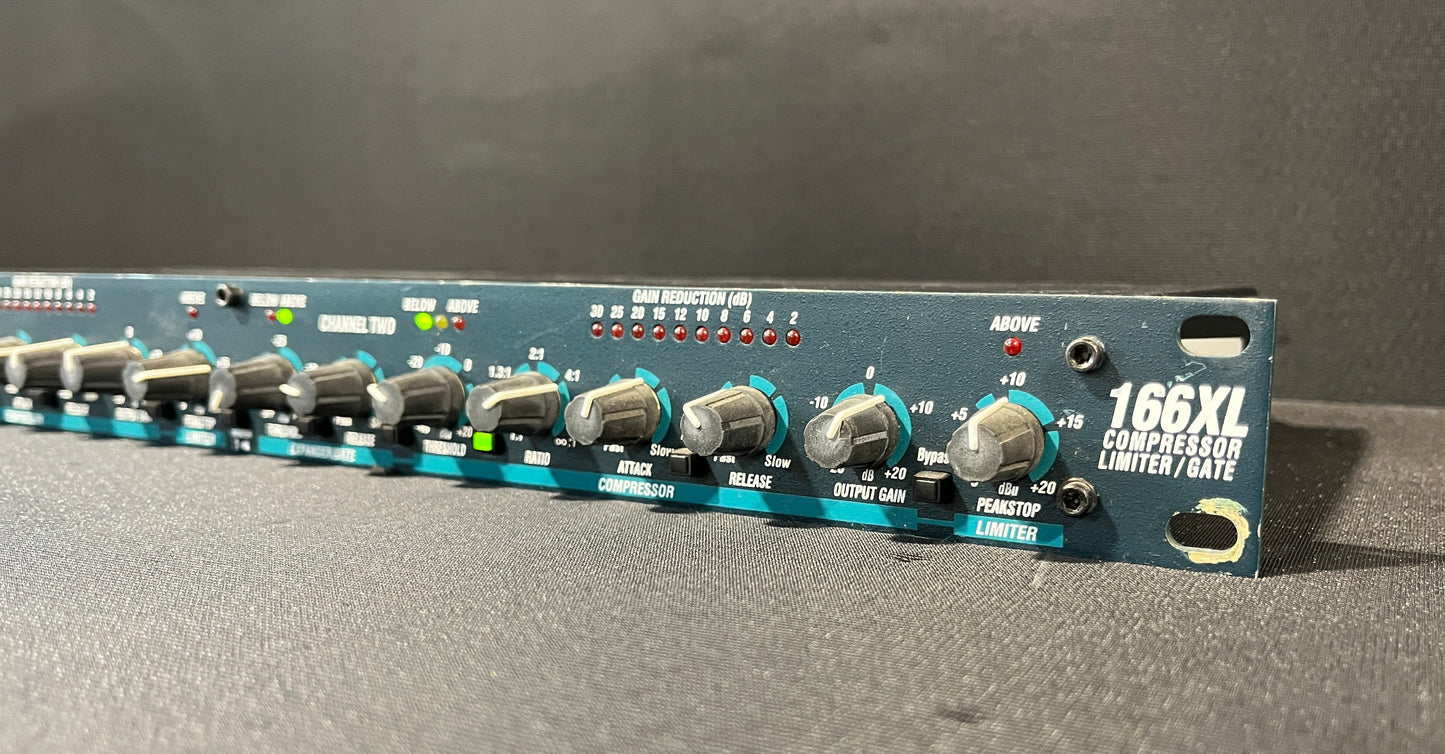 dbx 166XL Compressor/Limiter/Gate, dbx 166XL, dbx Compressor, dbx Rack Effects, 166XL Compressor. We Sell Professional Audio Equipment. Audio Systems, Amplifiers, Consoles, Mixers, Electronics, Entertainment, Live Sound.
