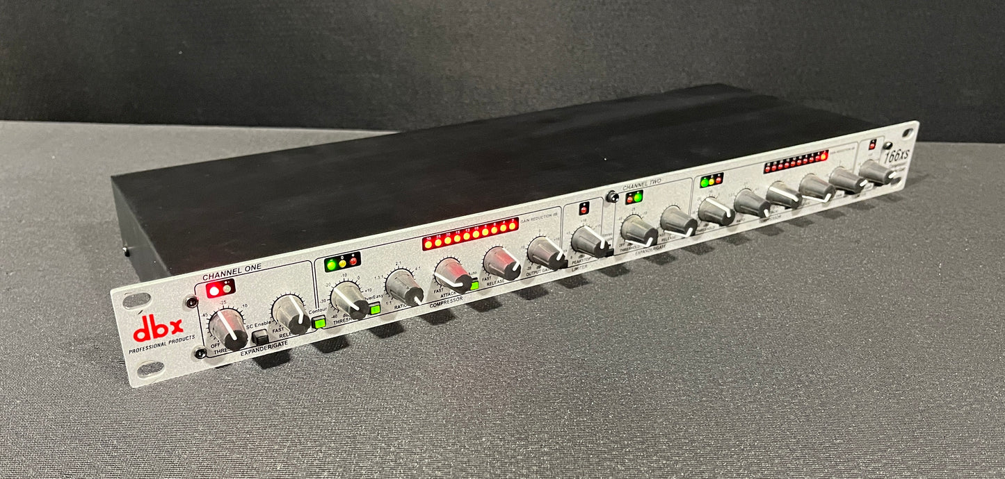 dbx 166xs Compressor/Limiter/Gate, dbx 166xs, dbx Rack Effects, dbx Compressor/Limiter/Gate, 166xs Compressor. We Sell Professional Audio Equipment. Audio Systems, Amplifiers, Consoles, Mixers, Electronics, Entertainment, Live Sound.
