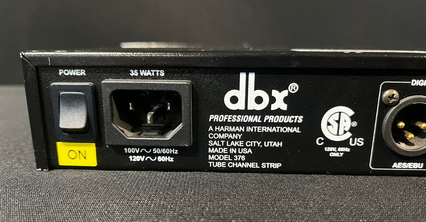 dbx 376 Tube Channel Strip w/ Digital Out, dbx 376 Tube Channel Strip, dbx 376, dbx 376 Preamp, dbx Tube Channel Strip. We Sell Professional Audio Equipment. Audio Systems, Amplifiers, Consoles, Mixers, Electronics, Entertainment, Live Sound.