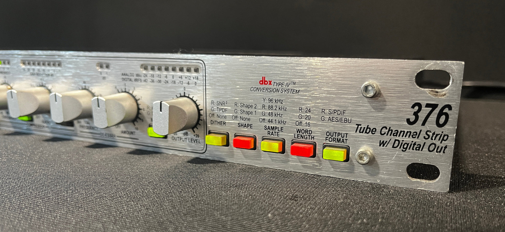 dbx 376 Tube Channel Strip w/ Digital Out, dbx 376 Tube Channel Strip, dbx 376, dbx 376 Preamp, dbx Tube Channel Strip. We Sell Professional Audio Equipment. Audio Systems, Amplifiers, Consoles, Mixers, Electronics, Entertainment, Live Sound.