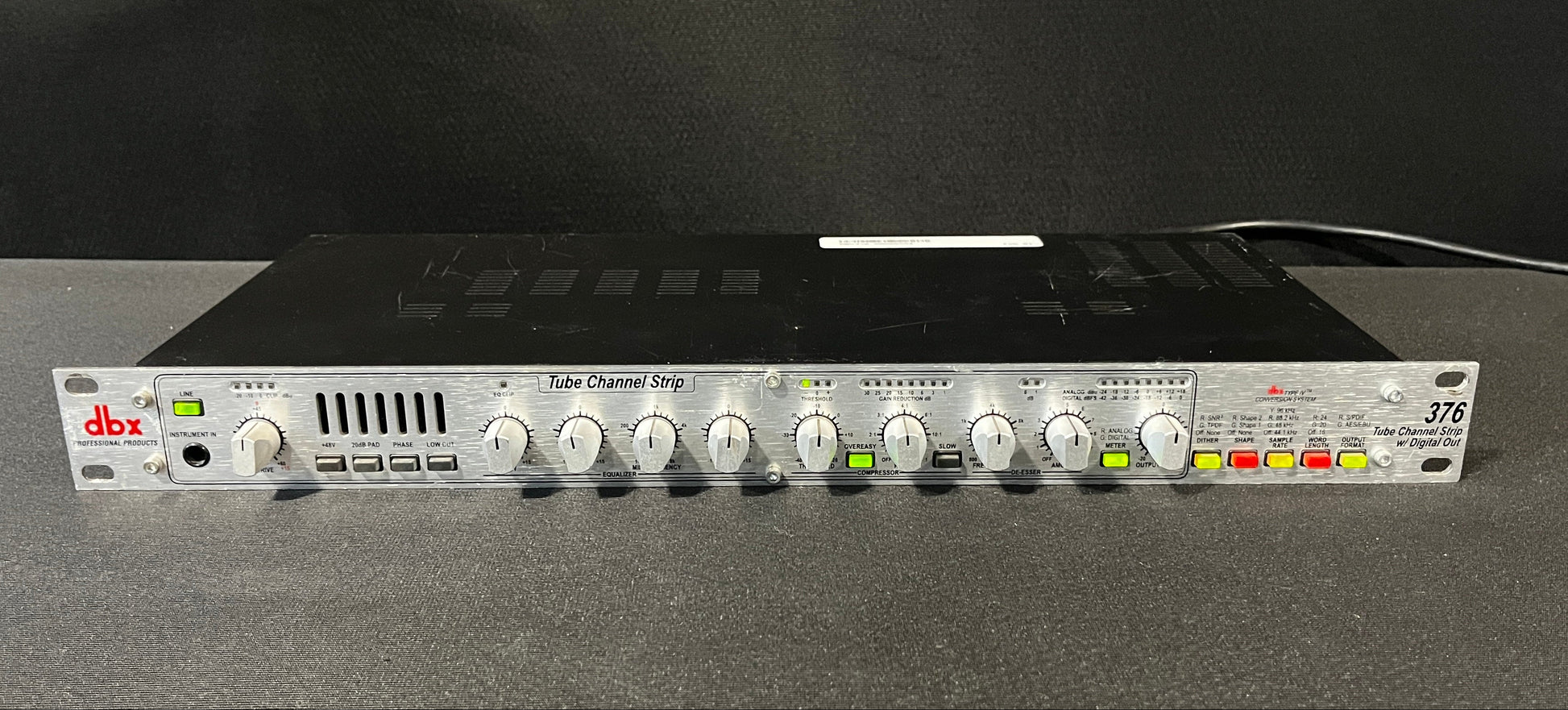 dbx 376 Tube Channel Strip w/ Digital Out, dbx 376 Tube Channel Strip, dbx 376, dbx 376 Preamp, dbx Tube Channel Strip. We Sell Professional Audio Equipment. Audio Systems, Amplifiers, Consoles, Mixers, Electronics, Entertainment, Live Sound.
