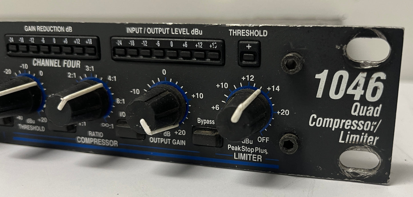 dbx 1046 Quad Compressor, dbx 1046 Limiter, dbx 1046 Compressor, dbx 1046, dbx Compressor, dbx Limiter, We Sell Professional Audio Equipment. Audio Systems, Amplifiers, Consoles, Mixers, Electronics, Entertainment, Live Sound