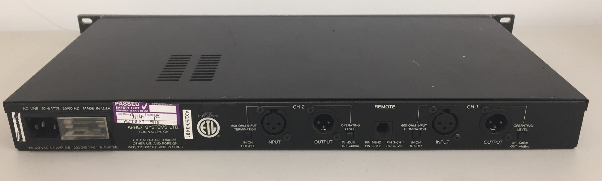 Aphex Aural Exciter Type III, Aphex Model 250, Aphex Aural Exciter Type III Model 250, Aphex Signal Processor, Aphex Aural Exciter Signal Processor, We Sell Professional Audio Equipment. Audio Systems, Amplifiers, Consoles, Mixers, Electronics, Entertainment, Live Sound.