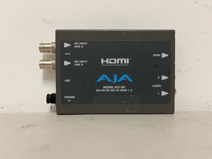 Used Aja Hi5-3G HD-SD-SDI to HDMI Converter For Sale  We Sell Professional Audio Equipment. Audio Systems, Amplifiers, Consoles, Mixers, Electronics, Entertainment, Sound, Live.