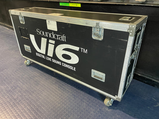 Used Soundcraft Vi6 System, 32 In 32 Out, With Touring Case for Sale. We Sell Professional Audio Equipment. Audio Systems, Amplifiers, Consoles, Mixers, Electronics, Entertainment, Sound, Live.
