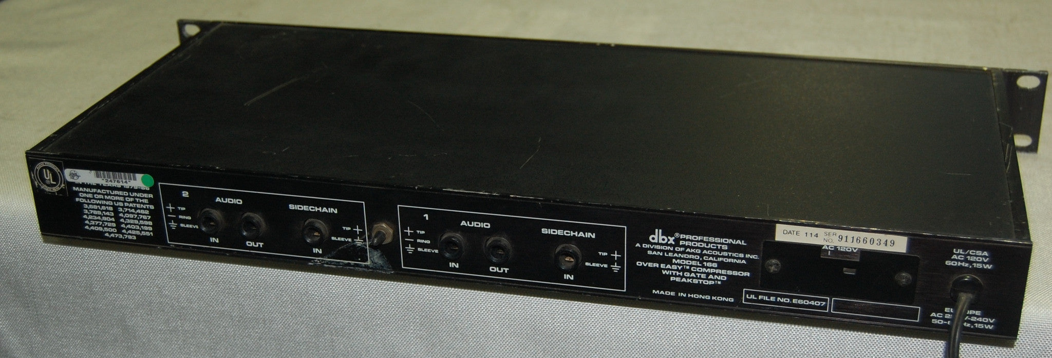 dbx 166 COMPRESSOR/GATE コンプレッサー ゲート 2ch PA機器 音響機材