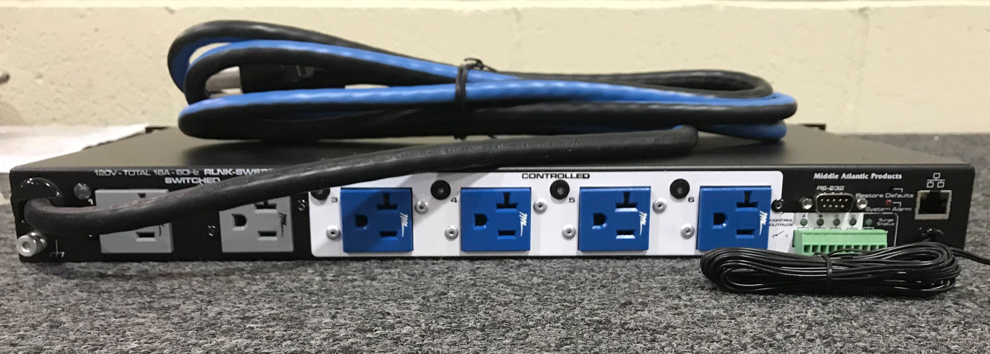 Middle Atlantic Products RLNK-SW620R Remote Control AC Power Strip. We Sell Professional Audio Equipment. Audio Systems, Amplifiers, Consoles, Mixers, Electronics, Entertainment, Sound, Live.